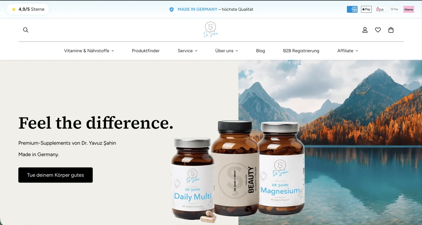 Website von Dr. Şahin Vitamine