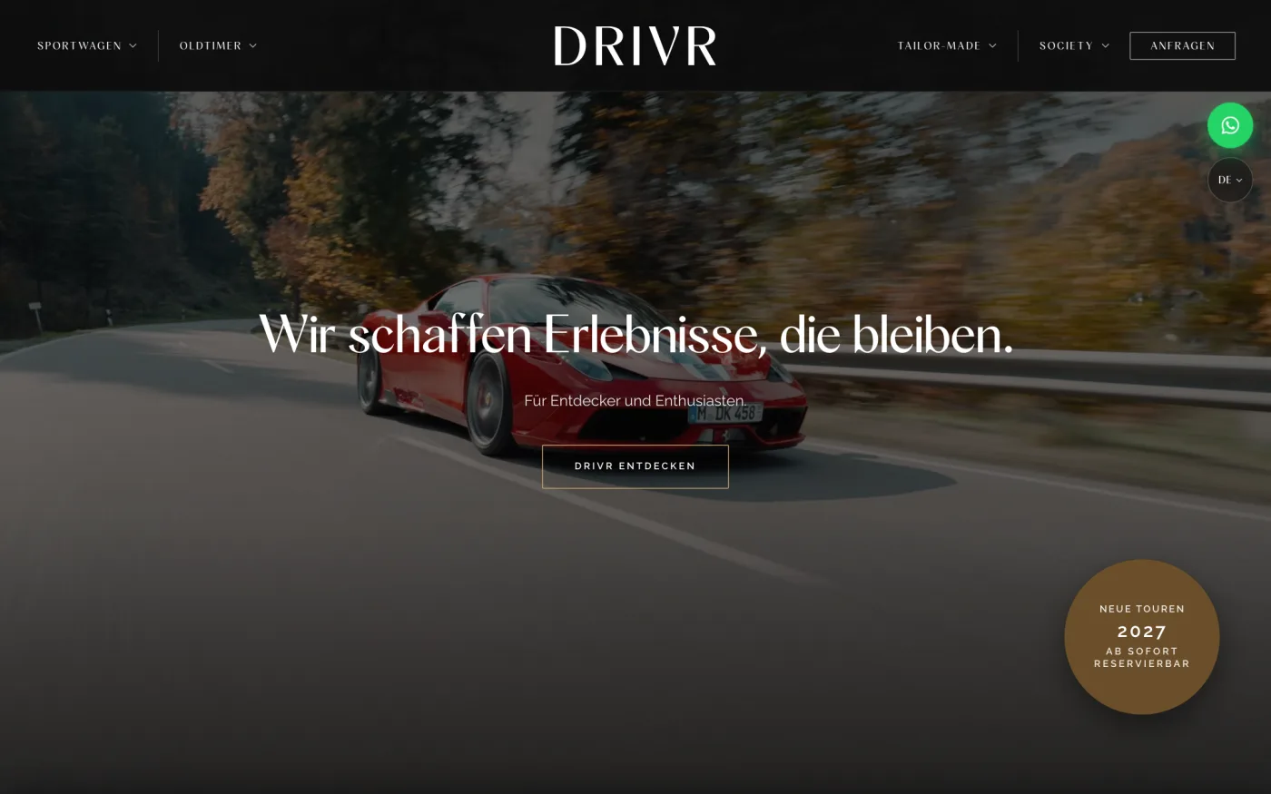 Website von DRIVR