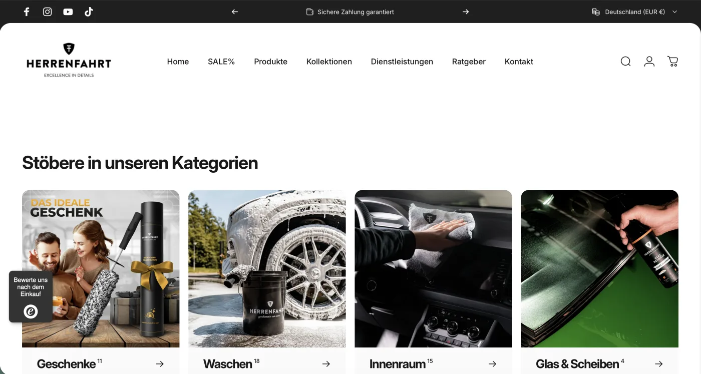 Website von HERRENFAHRT