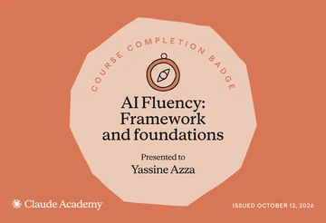 Course Completion Badge Claude Academy: AI Fluency: Framework and foundations