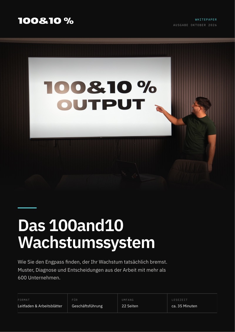 Titelseite des Whitepapers Das 100and10 Wachstumssystem
