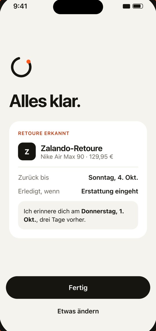 DO IT: Rücksendung erkannt, mit Rückgabefrist und Erinnerung drei Tage vorher
