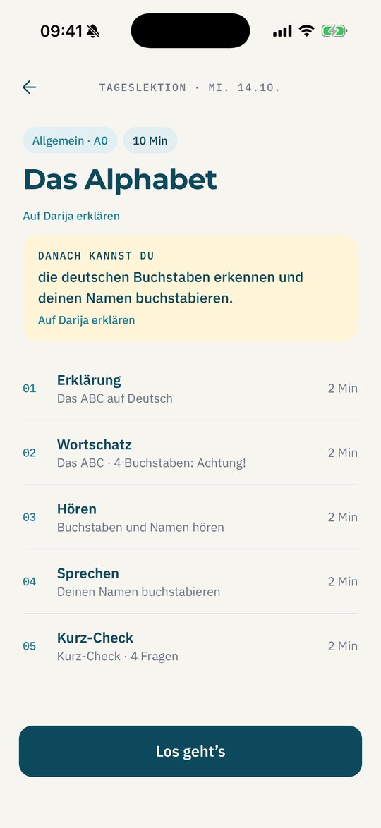 QRAGER: Lektionsübersicht zum Thema Alphabet